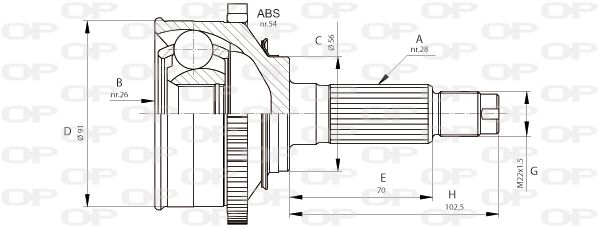 OPEN PARTS Liigendlaager, veovõll CVJ5686.10